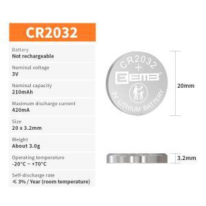 EEMB 시계 계산기 자동차 키용 코인 셀 배터리, Cr2032 3V 단추 리튬 10 개