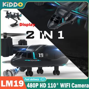 LM19 RC 드론 480P HD 카메라 쿼드콥터 와이파이 FPV 접이식 없는 항공 전문 레이싱 원격 제어 헬리콥터 장