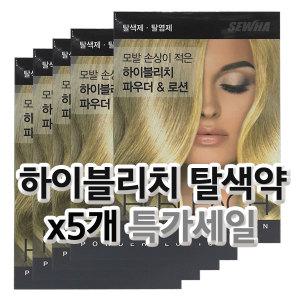 하이블리치 파우더 로션 탈색약 x 5개/손쉬운 블리치 연출 모발보호