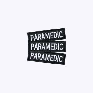 PARAMEDIC 검정+흰색 BW72 - 소방 구조 안전 응급구조 안전사 오버로크 벨크로 마크 약장 와펜 자수