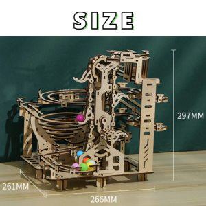 자동차모형장난감 대리석 런 세트 3D 나무 퍼즐 DIY 미로 모델 빌딩 블록 키트 조립 교육 장난감 성인 줄기