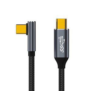 TypeC USBC 고속 충전 USB C to C 코드 90Degree 100W 코드 4K60Hz 비디오 출력 고속 충전 와이어 10Gbps