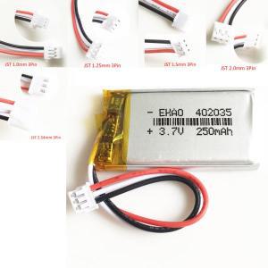 402035 리튬 폴리머 LiPo 충전식 배터리, 휴대용 GPS Mp3 블루투스, JST 1.0, 1.25, 1.5, 2.0, 2.5mm 3 핀,