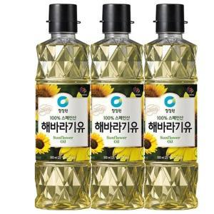 청정원 해바라기유 500ml x3개 볶음 튀김 식용유 답례품 명절 선물