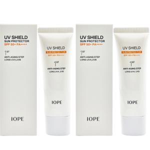 아이오페 UV 쉴드 선 프로텍터 SPF50+ PA++++ 50ml x2개 안티에이징 선크림 c2-1