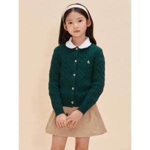 [BEANPOLE KIDS] [BEANPOLE KIDS] [Essential] 여아 울 케이블 가디건  그린 (BI485AGE1M) (BI485AGE1M)