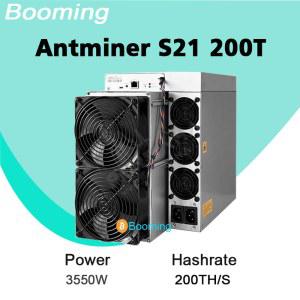 앤트마이너 SHA 256 비트코인 비트메인 Asic 채굴 기계 S21 200T BTC BCH 공장 공급 업체 200TH/s 3550W