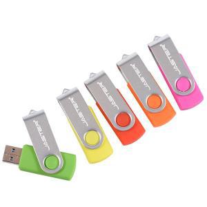 JASTER 회전식 다채로운 USB 2.0 플래시 드라이브, 크리에이티브 선물 메모리 스틱, 64GB 실버 클립 펜