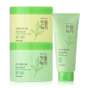 과일나라 1+1+1 첫물녹차 클렌징크림 300ml 마사지크림 300ml 클렌징폼 180ml / 대용량 발효녹차 성분 함유