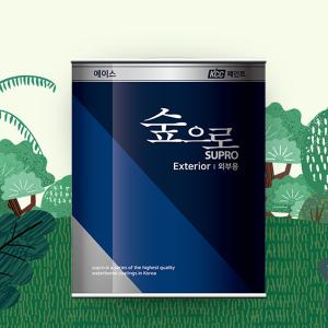 KCC숲으로에이스외부용 3.78L 친환경 외벽 페인트 담장 콘크리트 시멘트 무광 셀프