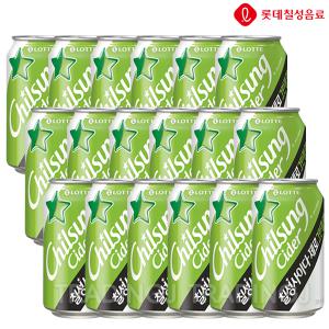 롯데 칠성 사이다 제로 그린플럼 355ml 18개 뚱캔 탄산 음료수 매실 업소 도매