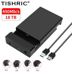 SSD인클로저 외장하드케이스 TISHRIC 외장 HDD 케이스 2 5 3 하드 드라이브 박스 인클로저 SATA to USB 0 디스크 어댑터 450 Mb s 18TB SSD