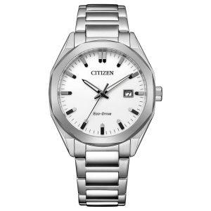 CITIZEN 손목시계 광발전 에코드라이브 방수 옥타곤 백 화이트 심플 BM7620-83A 남성 실버