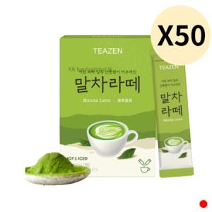 티젠 말차 라떼 녹차 음료 카페 대용량 7스틱 X 50