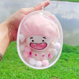 솜 인형 투명 원형 10cm 16cm PVC 파우치 키링 [WF79318]