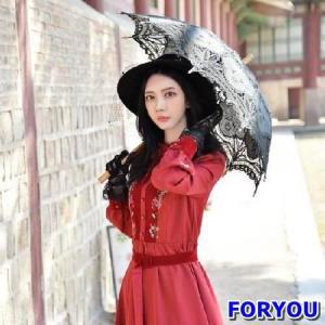 Foryou3007 경성의상 개화기의상 레이스 양산 블랙 경성시대 복고의상 개화기옷