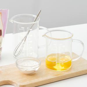 리본제이1+1 프리미엄 비커 내열 유리 계량컵 350ml+500ml