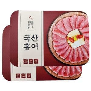 [백년수산] 국산 홍어 500g x 2팩 + [증정] 용기초장 2개+홍어뼈