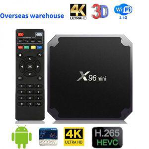 TV 셋톱 박스 스마트 수신기 OTT X96 미니 안드로이드 9.0 4K Amlogic S905W 2GB 16GB 2.4G WiFi 풀 HD 미