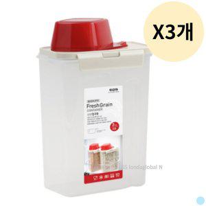 [기타]코멕스 신선 밀폐 보관 용기 잡곡통 쌀통 2kg X3개