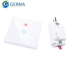 GERMA 터치 스위치 EU 표준 화이트 크리스탈 유리 패널 Ac220v 1 세트 웨이 벽 조명 스크린