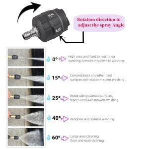 고압 세척 깍지 1/4 퀵 커넥터, 회전 세차 스프레이 5 in 1, 1 개