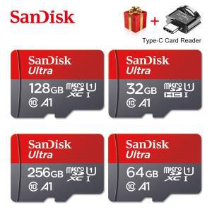 SanDisk 마이크로 SD 카드, 울트라 100 M/s 클래스 플래시 메모리 C타입 리더, 256GB, 4K