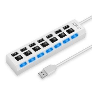 고속 4/7 포트 USB 허브 2.0 어댑터 확장기 멀티 분배기 PC 노트북 용 LED 램프 스위치가있는 다중