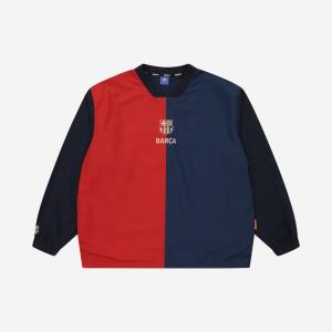 [정품] FC 바르셀로나 클래식 라인 우븐 맨투맨 네이비 레드 Barcelona Classic Line 레트로 Retro Woven S