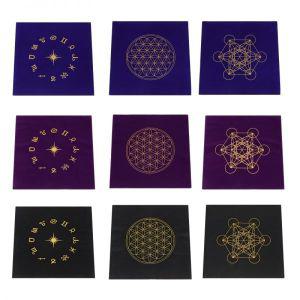 타로 스프레드천 홀덤 보드게임 매트 러그 24 Pentagram Tarots 식탁보 벨벳 제단 Cloth Pentacles Mat