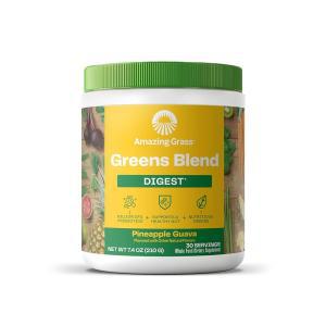 AmazingGrass Amazing Grass Greens Blend Digest: 유기농 스피루리나, 클로렐라, 비트 뿌리 파우더, 소화