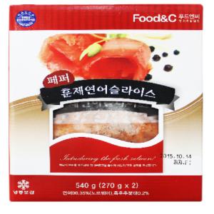 [CO(가공식품(냉동식품))]FOODC 훈제연어페퍼슬라이스 270G X 2팩