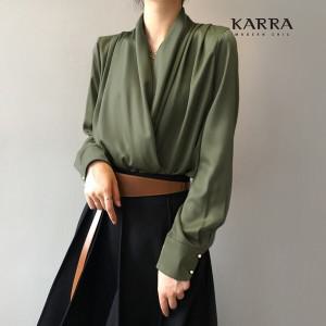 [하프클럽/]KARRA 로맨틱셔링랩블라우스_A3F0418