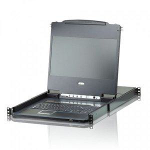 ATEN CL6708MW 17인치 싱글 레일 8포트 DVI LCD KVM 스위치