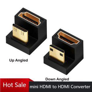 미니 HDMI 수HDMI 호환 21 암 익스텐션 어댑터 360 도 각도 U자형 컨버터 4K 8K 60Hz