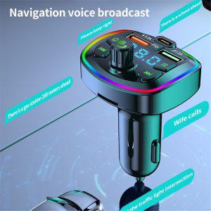 블루투스리시버 블루투스수신기 aux블루투스 차량용 블루투스 5.0 충전기 FM 송신기 PD 18W C타입 듀얼 USB