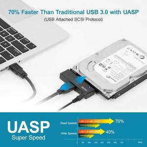 UNITEK-SATA-USB 3.0 케이블 외장 Sata III 하드 드라이브 어댑터, 2.5/3.5 인치 HDD SSD 디스크, 12V/2A E