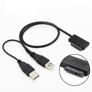 SATA-USB 2.0 6 핀 + 7 13 어댑터 케이블, 노트북 광학 드라이브 CD/DVD ROM 슬림 라인 변환기용 외부 전원