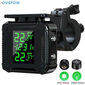 Ouspow TPMS 오토바이 타이어 압력 모니터링 시스템 방수 LCD 화면 온도 디스플레이 자전거 타이어 압력 경