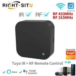 Tuya 와이파이 RF IR 리모컨 스마트 홈 라이프 에어컨 모든 TV 지지대 알렉사 구글 433MHz 315MHz