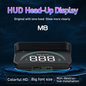 자동차속도계 M8 HUD 자동차 헤드업 디스플레이 obd2 온도 계량기 LED 디지털 프로젝션 스크린 온보드 컴퓨