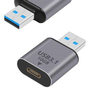 USB 3.1 C 타입 암-USB 3.0 A 수 충전기 변환기, OTG 고속 충전 어댑터, 10Gbps