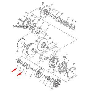 클러치 크랭크 케이스 베어링 씰 Yamaha Rhino F1 700 Viking 660 그리즐리 550 교체 93316-01003-00 / 931