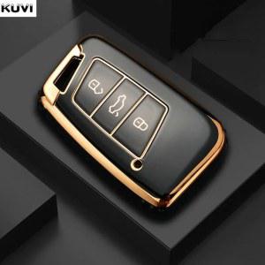 차키케이스 새로운 TPU 자동차 키 케이스 커버 가방 VW Volkseagen Passat B8 Magotan For Skoda Superb A7 kodiiq Seat Shell Fob