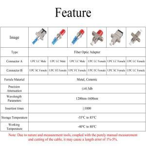 광섬유 컨버터 UPC LC FC/LC/SC/ST 암 어댑터, 단일 모드 하이브리드 2 개