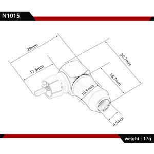 RCA 직각 HIFI 단자, 고품질 금도금 커넥터, 최대 6.5mm 케이블 지원, 1PC