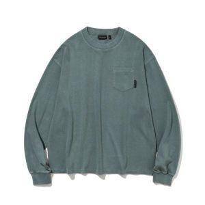 유니폼브릿지 UNIFORM BRIDGE dyeing pocket l/s tee pigment green