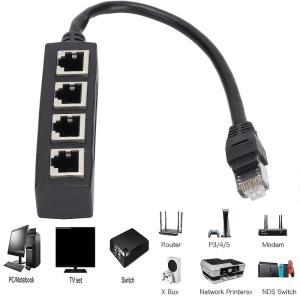 케이블 PC 노트북용 이더넷 랜 패치 네트워크 어댑터, RJ45 익스텐션 스플리터, 3 in 1, 2 1 코드