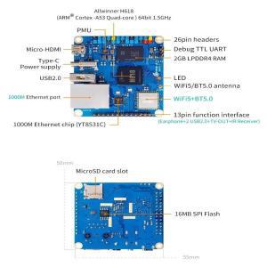 오렌지 파이 제로 3 2GB 램 DDR4 올위너 H618 블루투스 BLE 미니 개 보드 싱글 컴퓨터