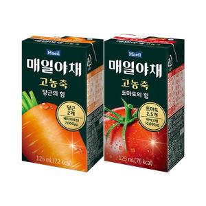 매일야채 고농축 토마토의 힘+당근의 힘 125ML 각 24팩 (총 48팩)